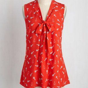 Modcloth sleeveless bow front blouse